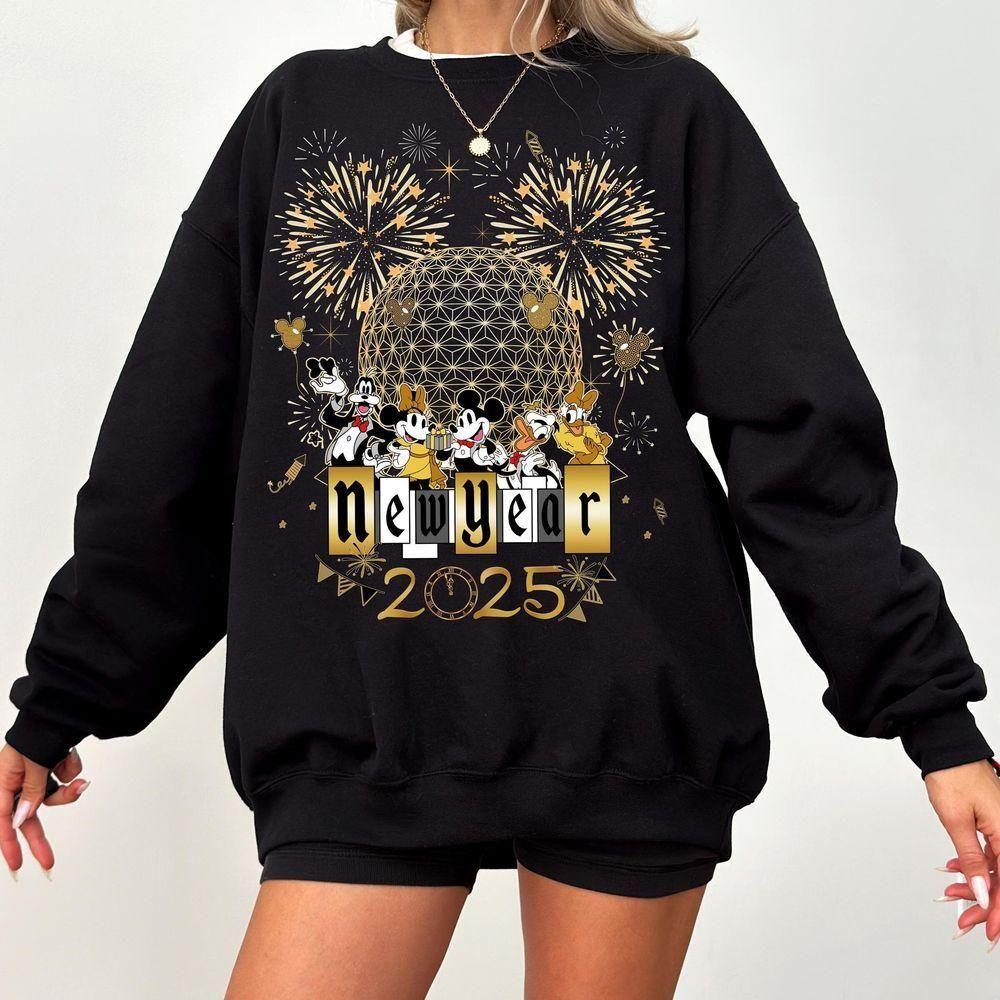 Mickey And Friends Happy New Year 2025 Epcot Center Firework Vuitino Shirt